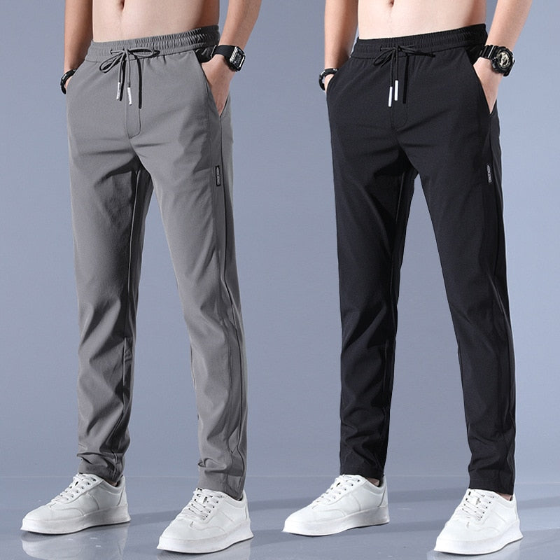 Ethan - Spodnie męskie sportowe czarne slim fit