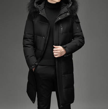 Archer – Long Hooded Winter Puffer Coat for Men