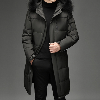 Archer – Long Hooded Winter Puffer Coat for Men
