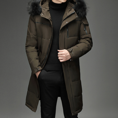 Archer – Long Hooded Winter Puffer Coat for Men
