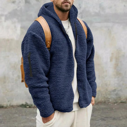 Noah – Cozy Sherpa Zip-Up Hoodie Jacket for Men