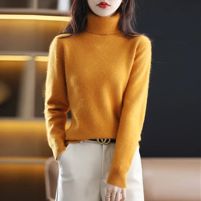 Elise – Damski sweter z golfem miętowy elegancki