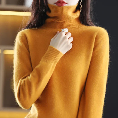 Elise – Damski sweter z golfem miętowy elegancki