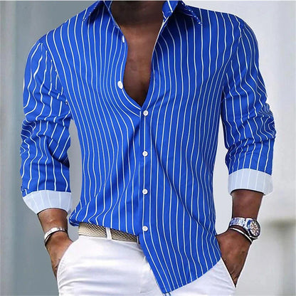 Arthur – Striped Long-Sleeve Button-Up Shirt Menswear