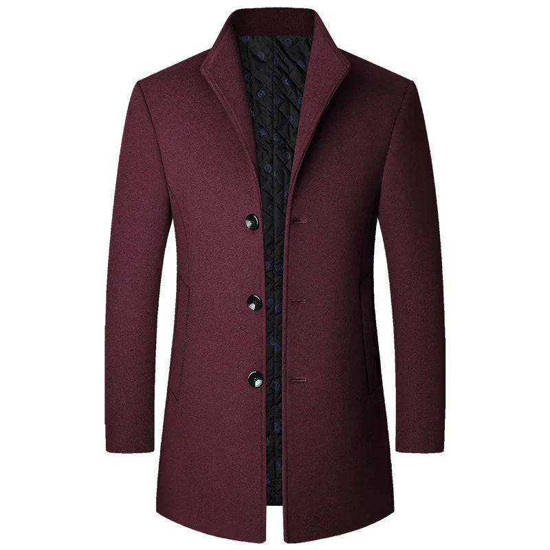 Diego – Tailored Buttoned Long Coat Mens