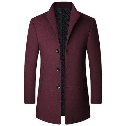 Diego – Tailored Buttoned Long Coat Mens