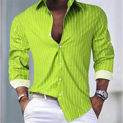Arthur – Striped Long-Sleeve Button-Up Shirt Menswear