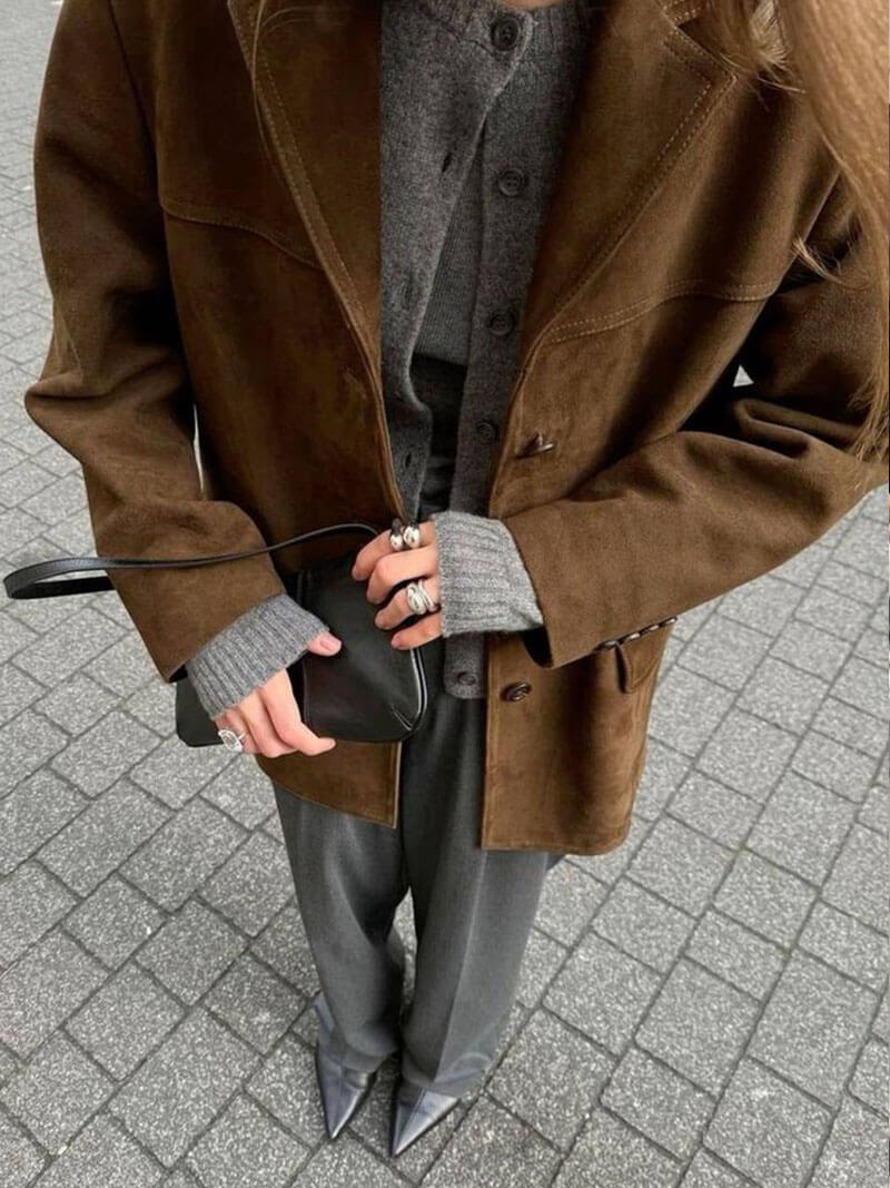 Matylda – Krótki Płaszcz w Stylu Miejskim