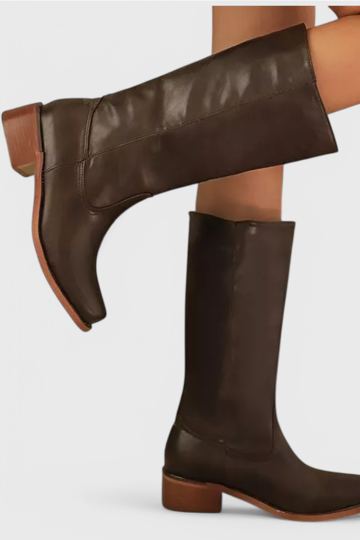 Mila – Classic Tall Leather Riding Boots for Women