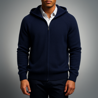 Ethan – Refined Full-Zip Knit Hoodie for Men