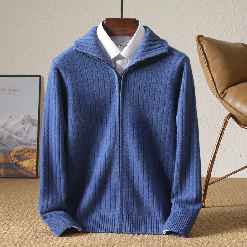 Oliver – Ribbed Half-Zip Knit Jumper for Men