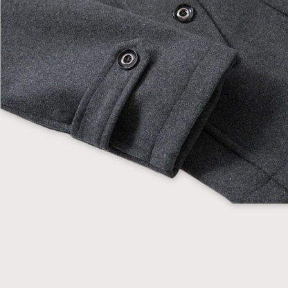 James – Structured Wool-Blend Overcoat with Inner Zip Layer for Men