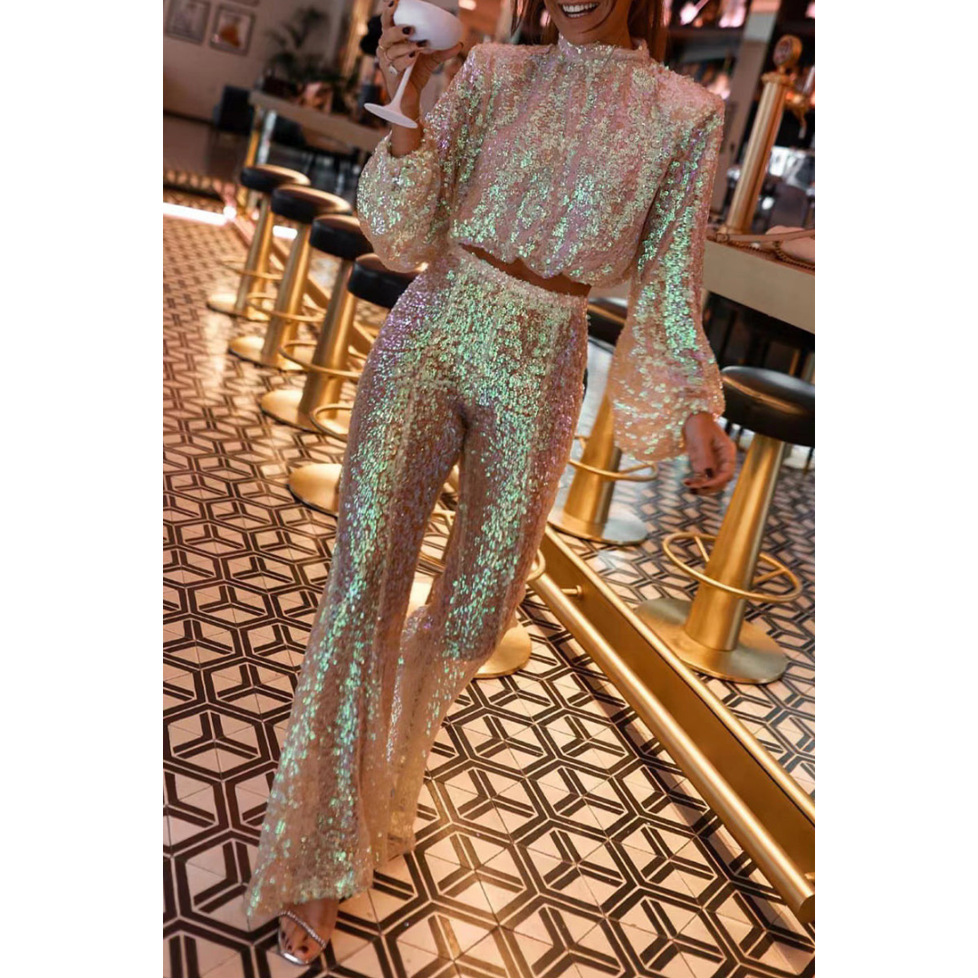 Elwira – Błyszczący Komplet z Cekinami