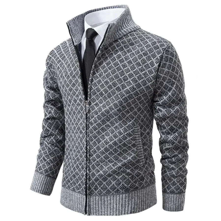 William – Textured Zip-Up Men’s Knit Jacket