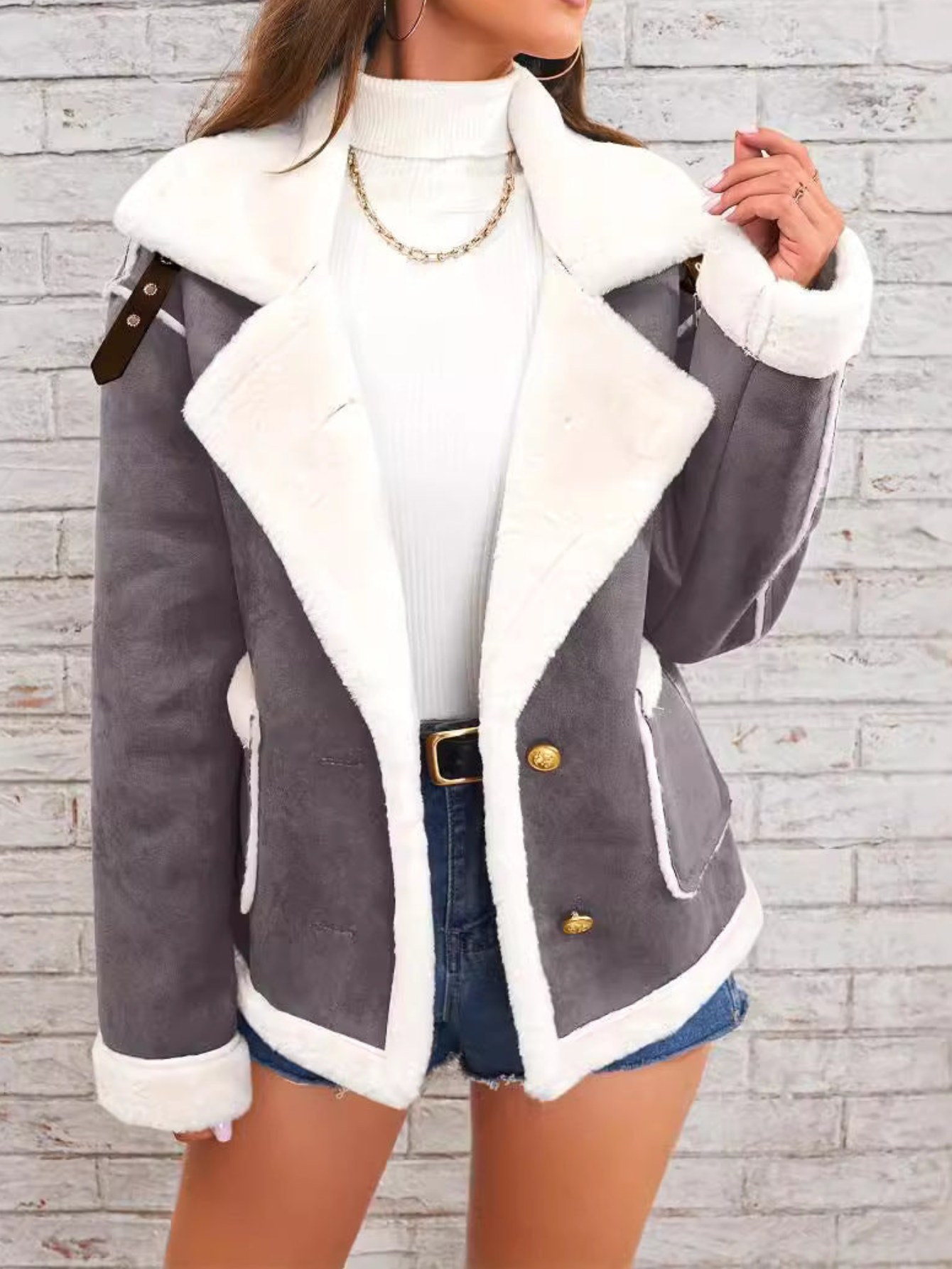 Adele – Kurtka damska typu pilotka z kożuchem