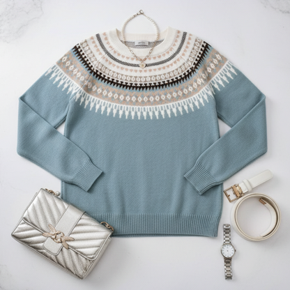 Isla – Patterned Knit Winter Jumper for Women