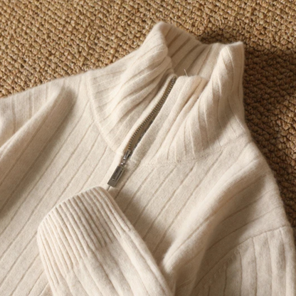 Oliver – Ribbed Half-Zip Knit Jumper for Men