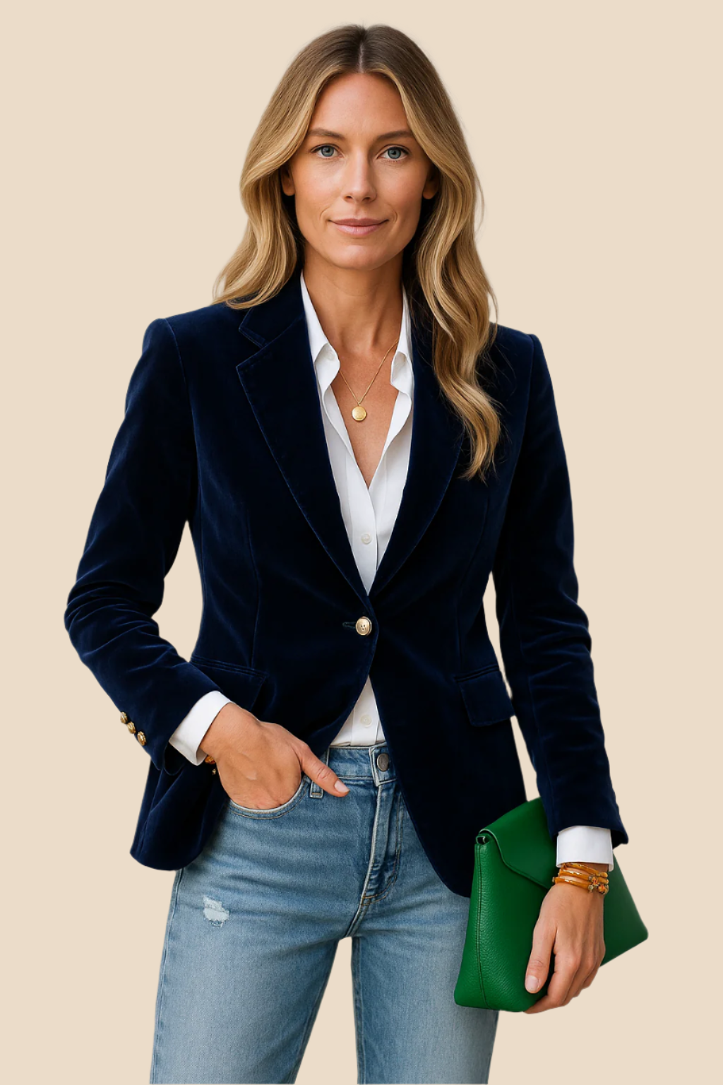 Clara – Welurowa marynarka damska
