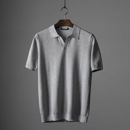 James – Textured Short-Sleeve Polo Shirt Menswear