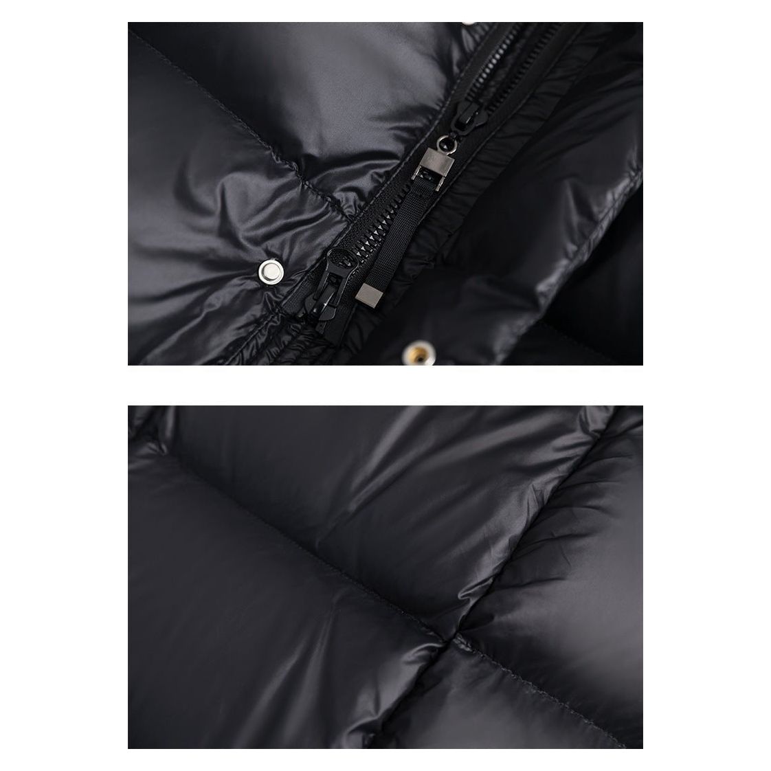 Karolina – Długa pikowana kurtka puchowa z kapturem damska