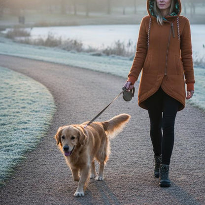 Layla – Asymmetrical Zip Floral-Lined Hoodie Coat for Women