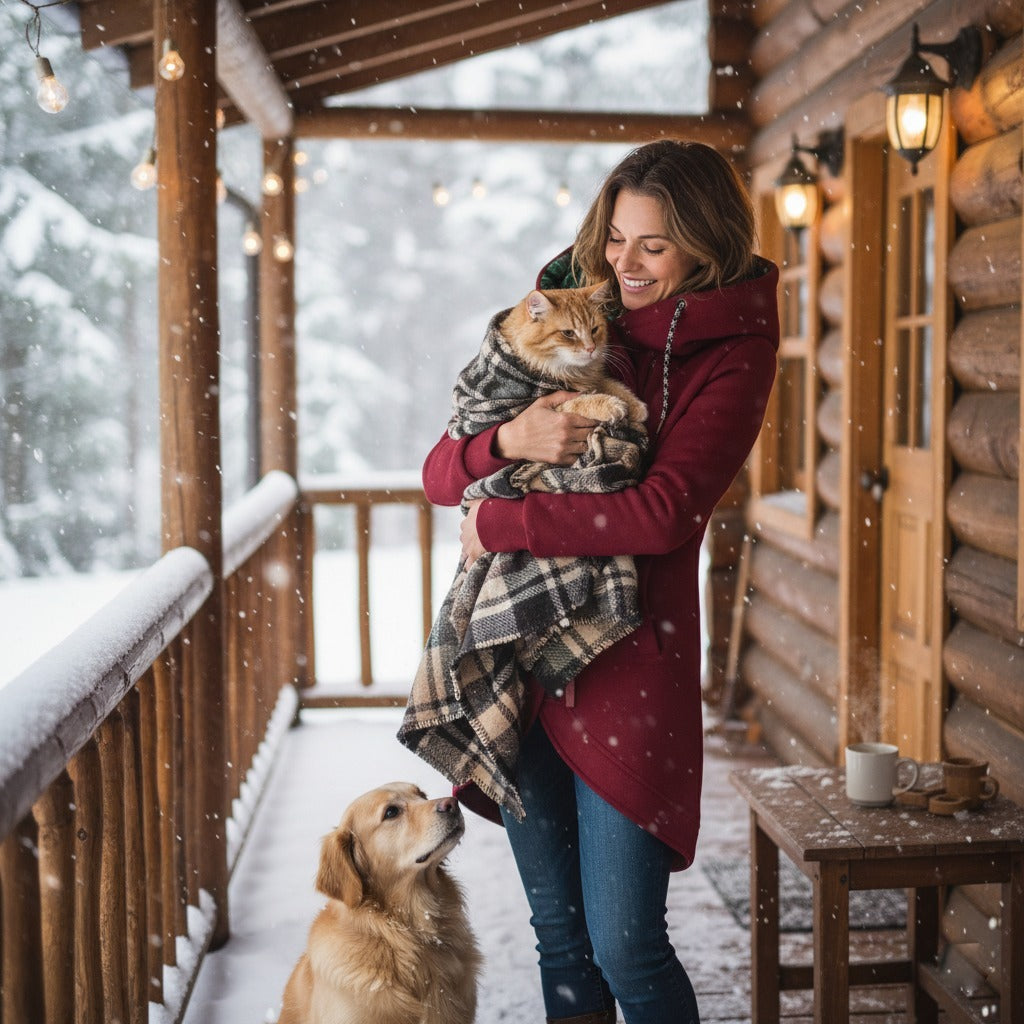 Layla – Asymmetrical Zip Floral-Lined Hoodie Coat for Women