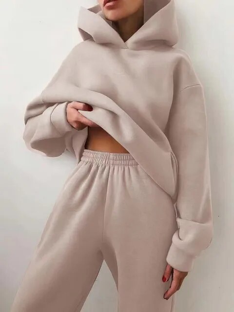 Luna – Minimalist Hoodie & Jogger Lounge Set for Women