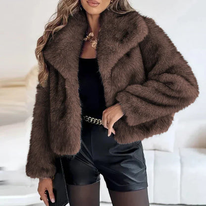 Lucía – Plush Short Faux Fur Jacket Womens