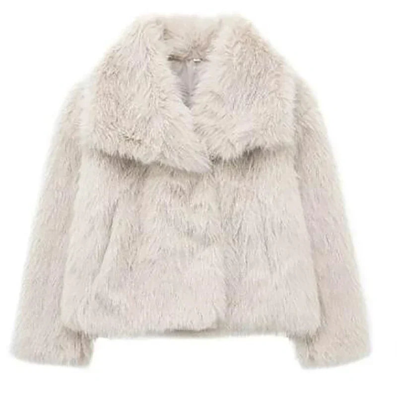 Lucía – Plush Short Faux Fur Jacket Womens