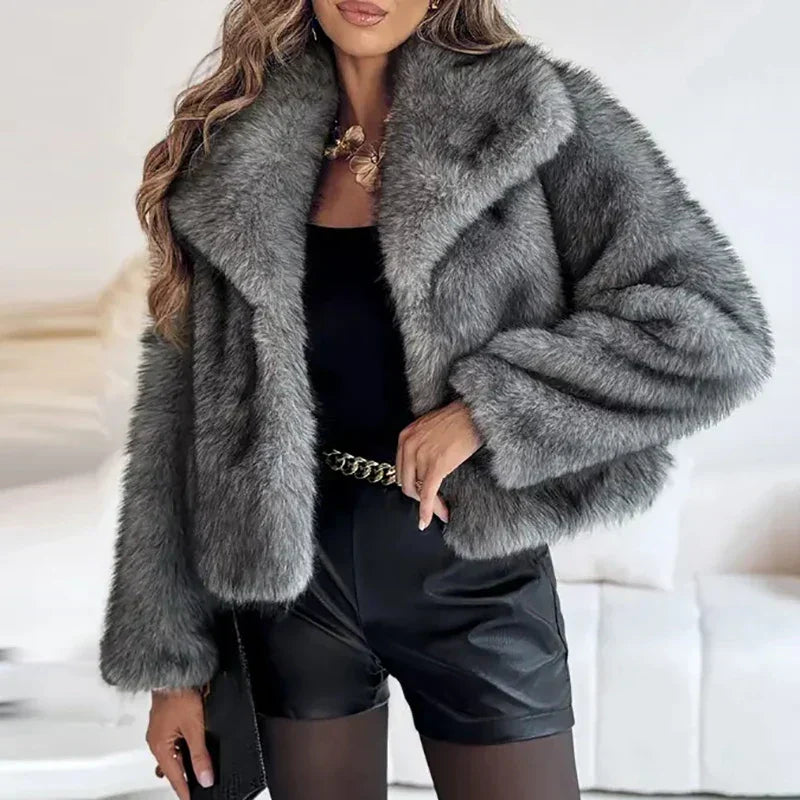 Lucía – Plush Short Faux Fur Jacket Womens