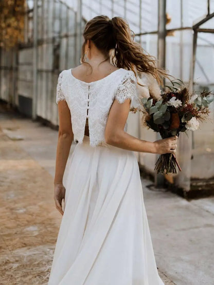 Alba – Lace Bodice Women’s Bridal Maxi Dress