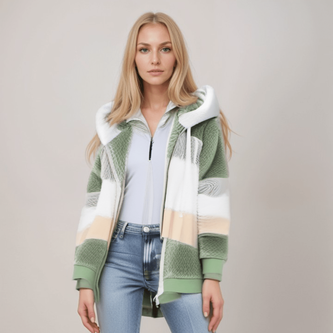 Aurelia – Damska Bluza Futrzana z Kapturem