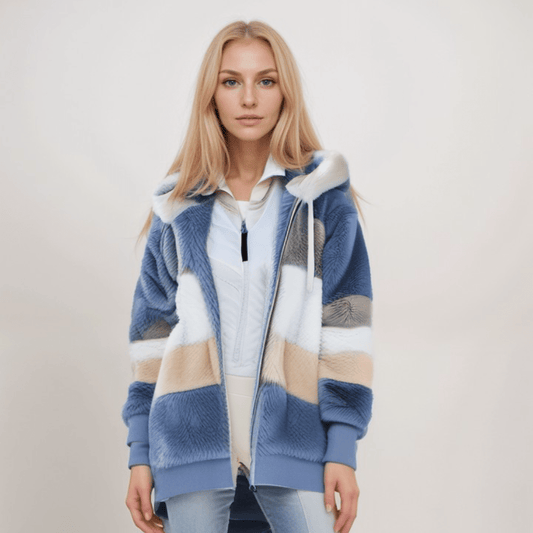 Aurelia – Damska Bluza Futrzana z Kapturem