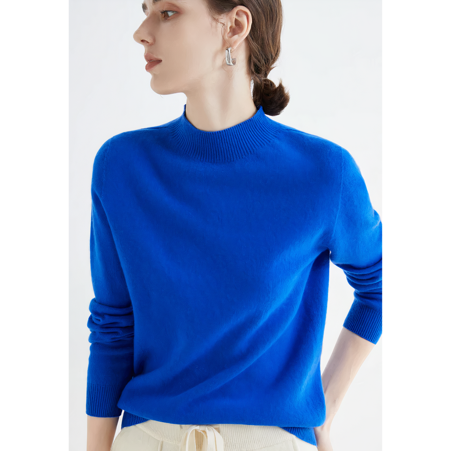 Klara – Damski sweter z kaszmiru z półgolfem