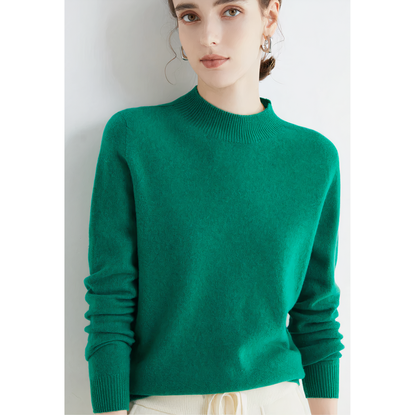 Klara – Damski sweter z kaszmiru z półgolfem