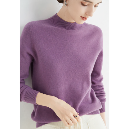Klara – Damski sweter z kaszmiru z półgolfem