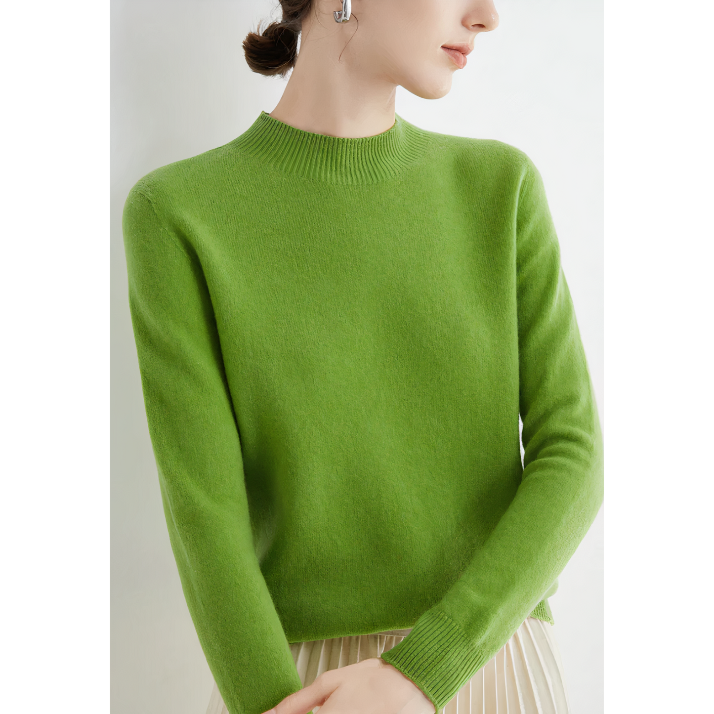 Klara – Damski sweter z kaszmiru z półgolfem