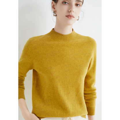 Klara – Damski sweter z kaszmiru z półgolfem