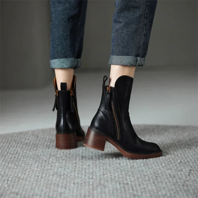 Freya – Classic Ankle Zip Boots for Women