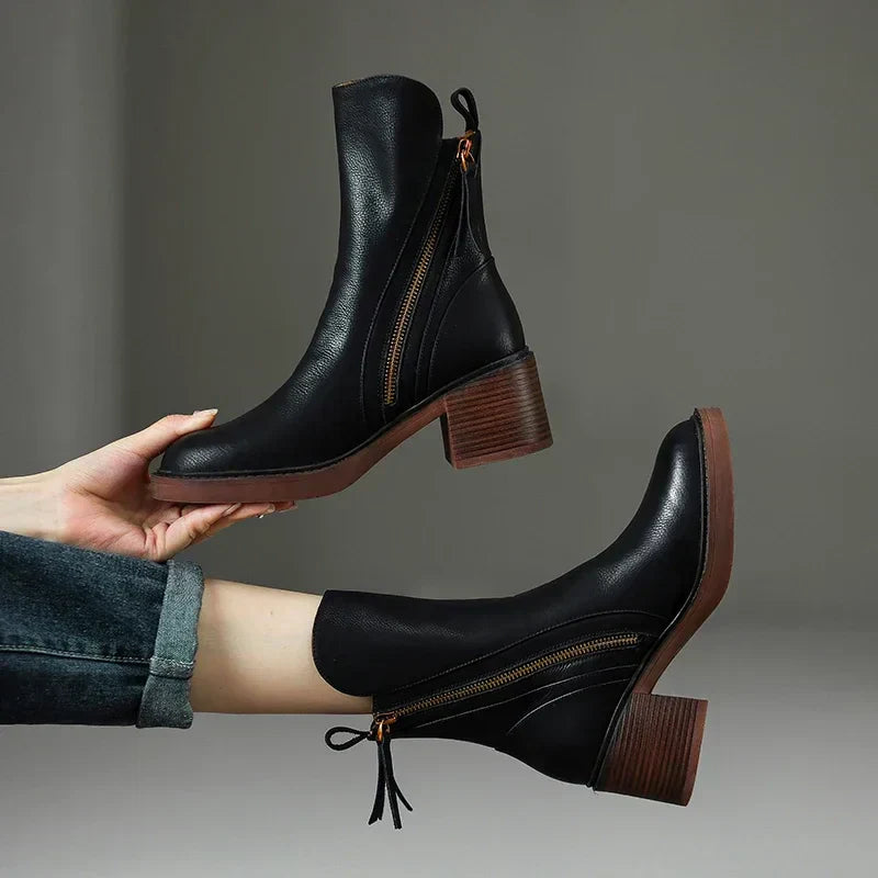 Freya – Classic Ankle Zip Boots for Women