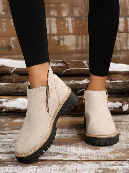 Lena – Zip-Side Chunky Sole Ankle Boots for Women