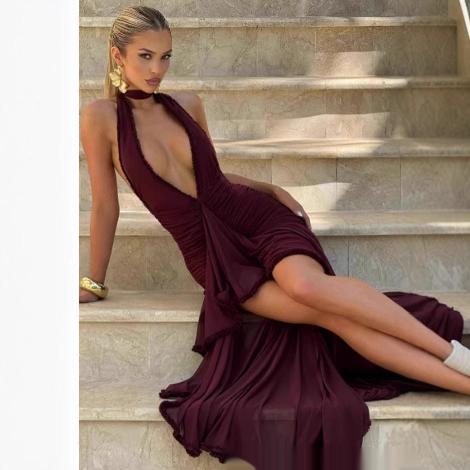 Viviana – Sukienka maxi z głębokim dekoltem