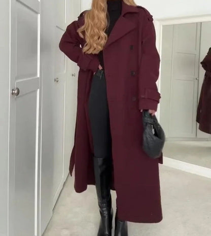 Karolina – Elegancki Damski Płaszcz Dwurzędowy