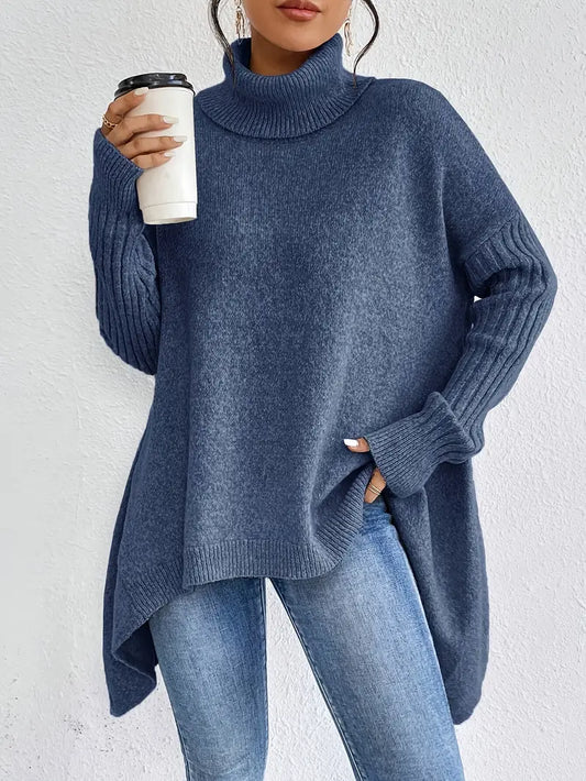 Sienna – Oversized Turtleneck Knit Sweater for Women