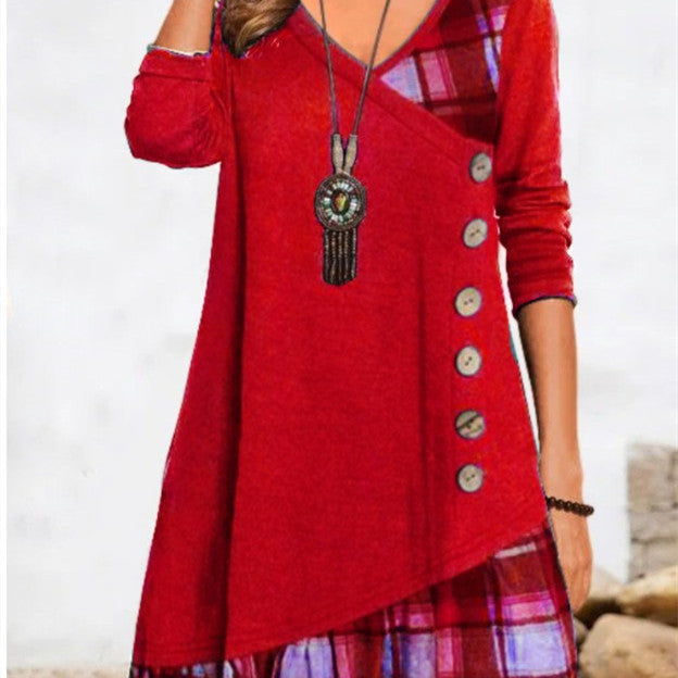 Dorota - Asymetryczna bluzka z bawełny i poliestru