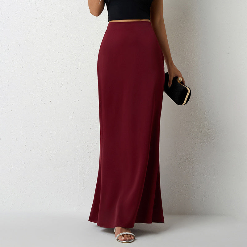 Ewelina - Satynowa spódnica maxi elegancka