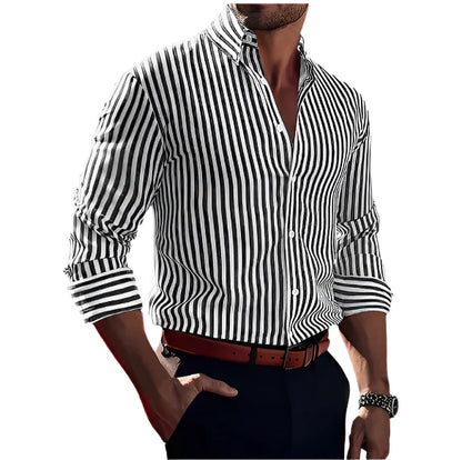 Oliver – Pinstripe Long Sleeve Shirt for Men