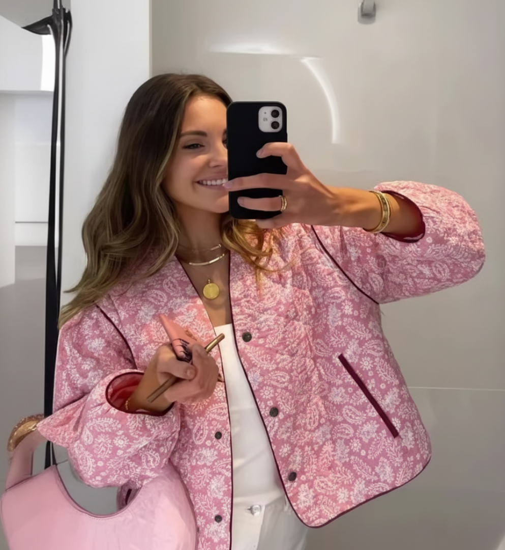 Emily – Patterned Lightweight Quilted Jacket for Women