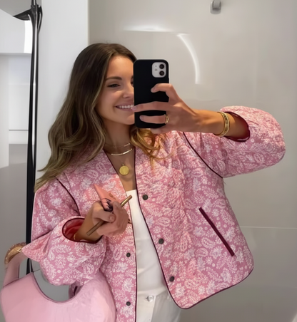 Emily – Patterned Lightweight Quilted Jacket for Women