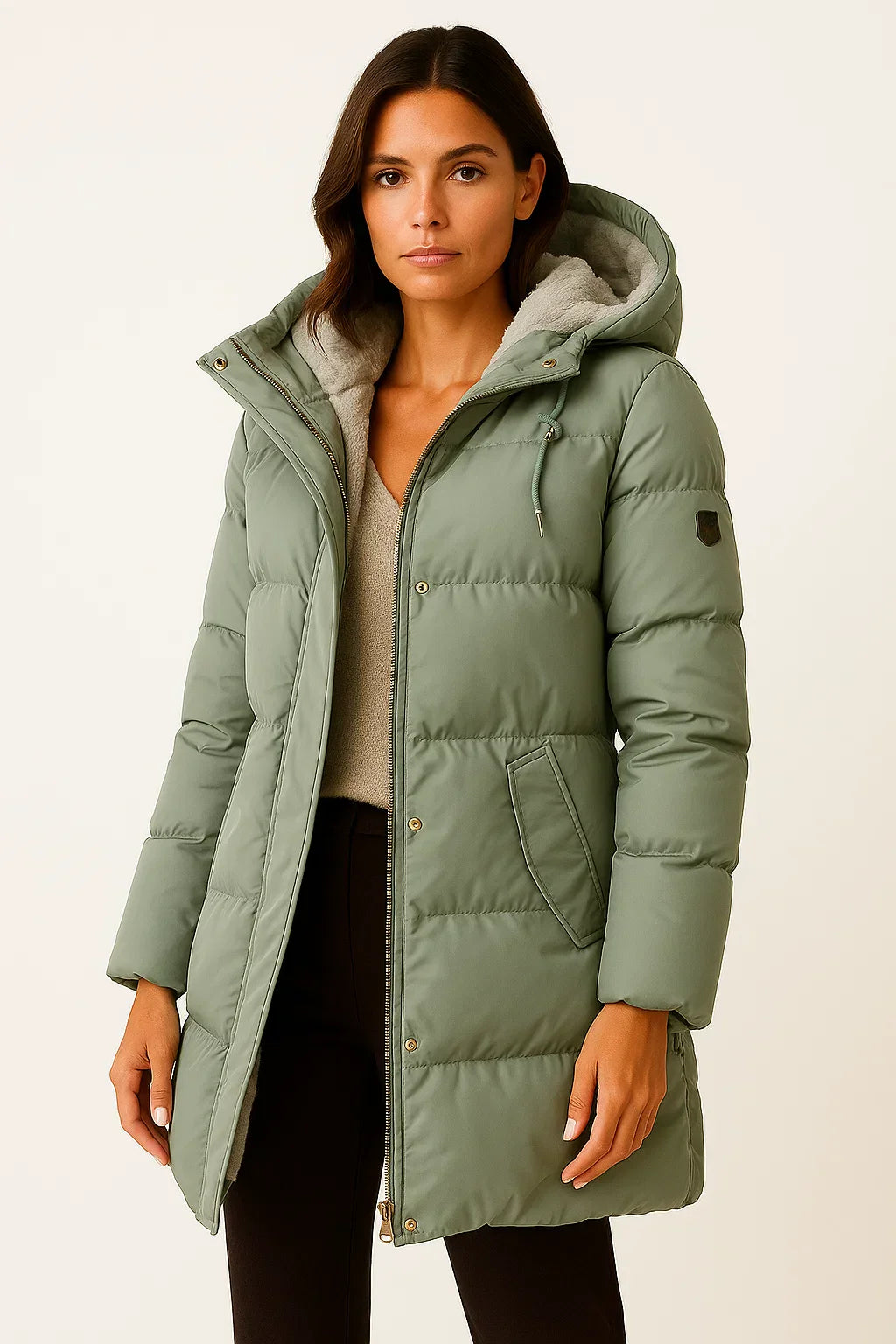 Hannah – Hooded Puffer Jacket with Soft Fleece Lining for Women